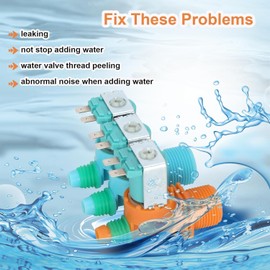 BOVZOR Washing Machine Water Inlet Valve Set - Replacement for DC62-00311F & DC62-30314V, Compatible with High-Efficiency Front Load Washers (Includes Installation Guide)