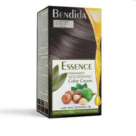 Bendida Permanent Hair Colour 120 ml with Macadamia Oil and 6% Oxidant | 100% Grey Hair Coverage & Long-Lasting Shine | Set with Colour Cream & Fixing Conditioner (3 Dark Chestnut Brown)