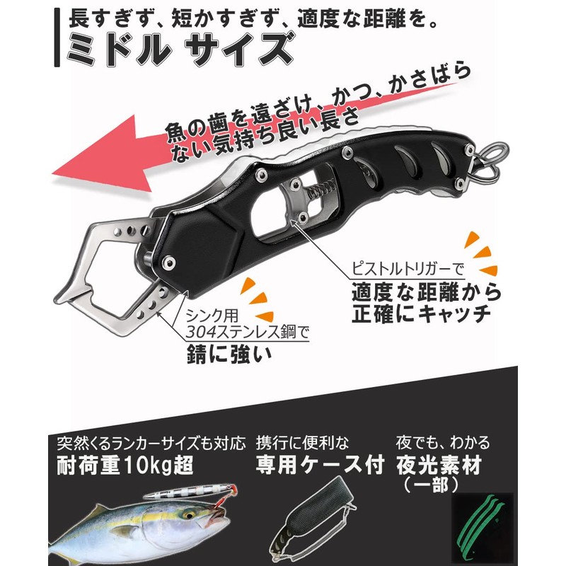 Contyu Fishing Pliers Fish Grip Set Fishing Pliers Grips (Black/Black,