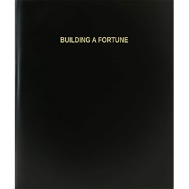 BookFactory Building A Fortune Log Book/Journal/Logbook - 120 Page, 8.5"x11", Black Hardbound (XLog-120-7CS-A-L-Black(Building A Fortune Log Book))