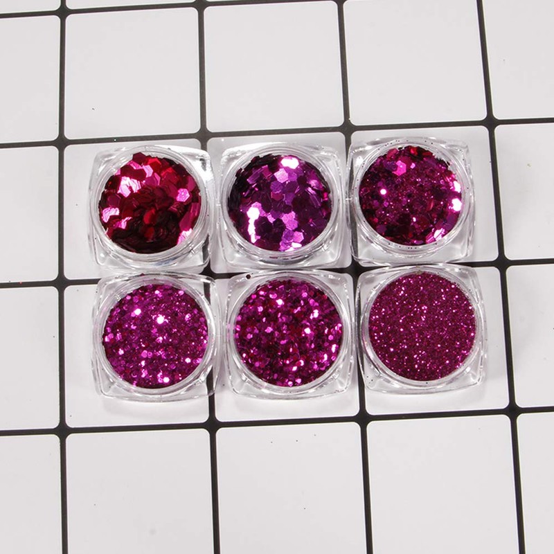 YOFASEN 6pcs Chunky Glitter Face Glitter - Nail Art Accessories