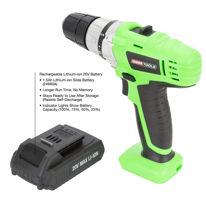OEMTOOLS 24660 20 Volt Max Lithium Ion 3/8 Inch Drive