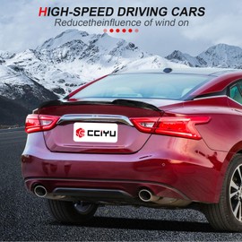 cciyu PSM Style Rear Trunk Lip Spoiler Wing Fits for 2016-2022 for Nissan Maxima Racing Trunk Spoiler(Carbon Fiber Glossy Carbon Fiber Black)