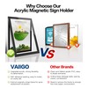 VAIIGO Acrylic Sign Holder 8.5x11 Wall Mount - 5 Pack