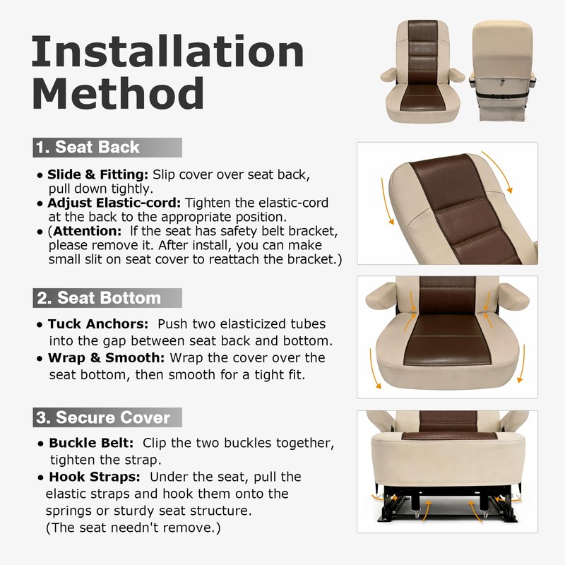 Dulepax RV Seat Covers for Captains Chairs, 2 Pack Motorhome