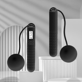 SENLINLIN Skipping Rope Without Rope, Smart LCD Digital Wireless Skipping Ropes With Counter Calorie, Gravity Ball Jump Ropes for Adults, Fitness, Crossfit, Exercise, Boxing, Gym