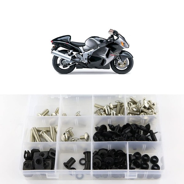 Xitomer Complete Fairing Bolts, for GSX1300R HAYABUSA 1999 2000 2001 2002 2003 2004 2005 2006 2007, Full Set Bodywork Screws/Fastenings/Mounting Kits (Silver)
