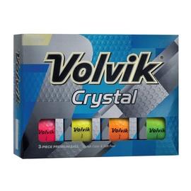 Volvik Crystal 3-Piece Premium Color Golf Balls 3 Dozen (Assorted Color 36 Balls) Bundle with Volvik Genuine Italian Leather White Color Belt.