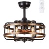 IYUNXI Caged Ceiling Fans with Lights Farmhouse, 18 Inch Flush