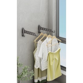 JOOM Laundry Drying Rack Wall Mounted Clothes Drying Rack Clothes Hanger Grey 2 Pack