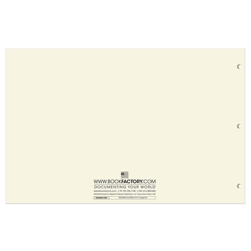 BookFactory Ledger Pad/Large 2 Column Accounting Ledger Columnar (Two Columns)