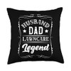 Husband Dad Lawn Care Legend Machine Lawn Mower Throw Pillow