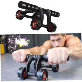 2 Pack 4-Wheel Ab Roller Abdominal Exercise Roller for Six Pack Abs, Core Workout Trainer, Stomach Exercises with Knee Mat, Sport Fitness for Men and Women