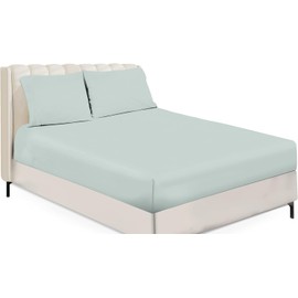 Percale 100% Cotton 200 Thread Count Bunk Bed Fitted Sheet 2ft 6" (76cmx190cm) Caravan Campervan - Small Single Bed (Duck Egg)