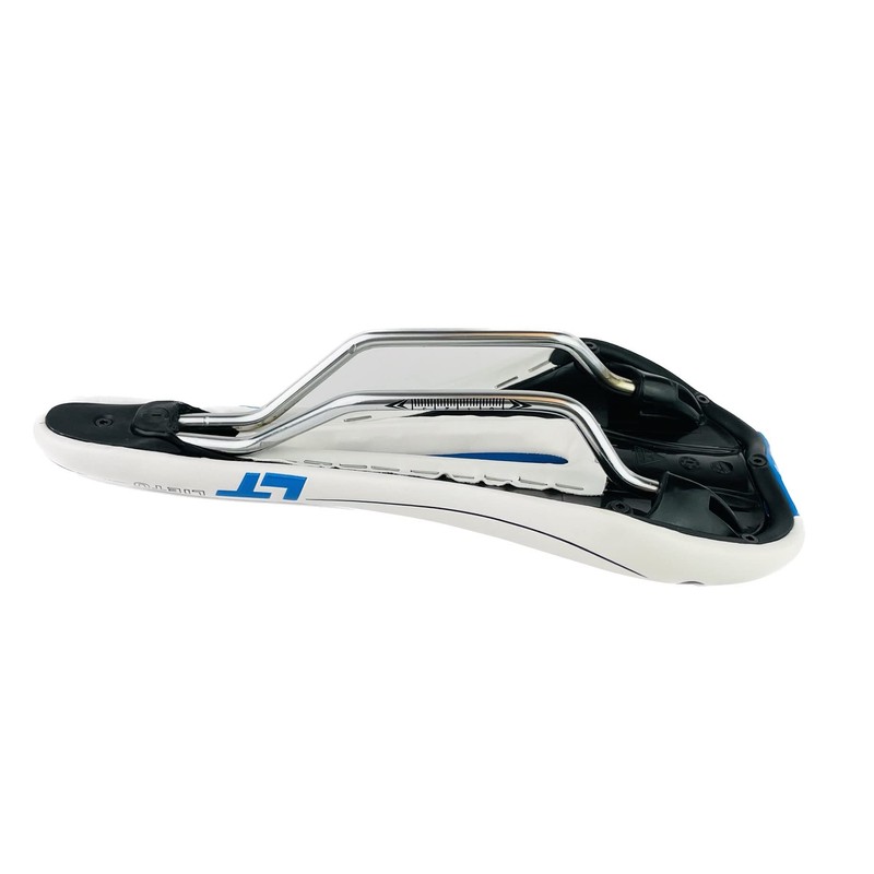 Hallenwerk White/Blue Gel Bicycle Seat Bicycle Saddle Mountain Bike Touring