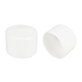 sourcing map 2pcs 60mm(2 3/8") Rubber End Caps, Round Vinyl Plug Insert Plastic End Caps for Tubing, Fence, Pipe Post, Furniture, Railing, White