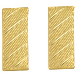 Smith & Warren 1" H Lieutenant Bars Collar Brass Rank Insignia Embossed (Textured) Gold Finish Police Military Uniform Pin