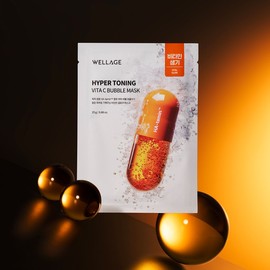 Wellage Hyper Toning Vita C Bubble Mask 5 Sheets