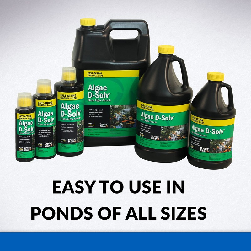 CrystalClear Algae D-Solv Pond Algae Control, Fast-Acting EPA Registered Algaecide,