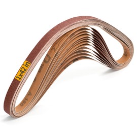 Montemono 12 PCS 1 x 42 Inch Belt Sander Sanding Belts | 25x1067mm Aluminum Oxide Sander Belts 4 Each of 80/120/150 Grit Belt Sander Paper for Belt Sander