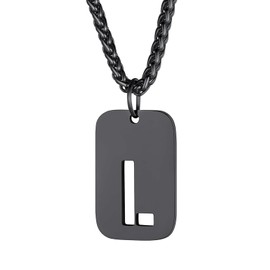 Richsteel Pendant for Men Women Letter A to Z Necklace Name Chain Partner Chain Alpahbet Jewellery with Gift Box for Birthday Party, Stainless Steel