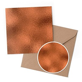 1 x Greeting Card & 10 cm Round Sticker Set - Copper Effect Design Glossy - Birthday Thank You Friend Lover Fan Mum Dad Kids #3212