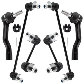 YMAUGP 6pcs Suspension Kit Front Rear Stabilizer Sway Bar End Link Outer Tie Rod End For Infiniti FX35 FX45 2003 2004 2005 2006 2007 2008 K750273 K750248 K750249 ES800428 ES800429