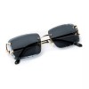 Unbranded Gem Cut Dark Black Tint Gold Frame Rimless Luxury