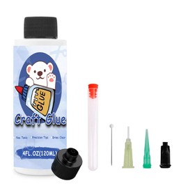 OOTDART Art Precision Craft Glue - The Original - 4fl oz - Tip Kit Included - Dries Clear - Metal Tip - Wrinkle Resistant - Flexible and Crack Resistant - Strong Hold Adhesive - Made in USA (120 ML)
