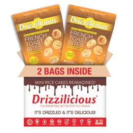 Drizzilicious Mini Rice Cakes French Toast - Rice Crisps, Healthy Snack for Adults and Kids, Flavored Rice Cakes, Vegan, Gluten Free, Allergen Free, Only 90 Calories Per Serving - 4 oz (Pack of 2)