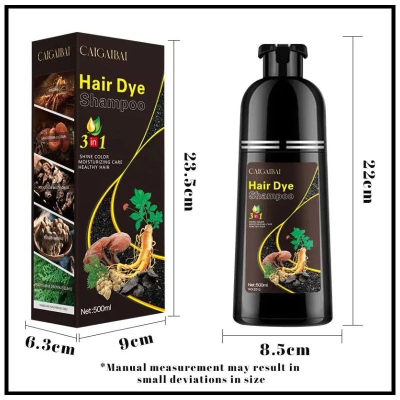 Tinte Shampoo Natural 3 En 1 Unisex Color Instantaneo 500
