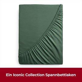 Mellanni Fitted Sheet 180 x 200 cm Box Spring Bed - Up to 40 cm Mattress Height - Soft, Wrinkle-Free, Elastic All Around - (180 x 200 cm, Emerald Green)