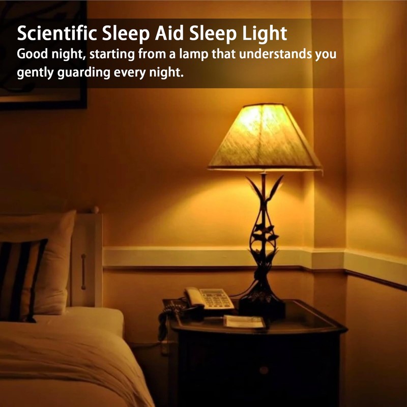 mfxmf Amber Sleep Light Bulb 2 Pack，Dimmable 1800K Warm Light