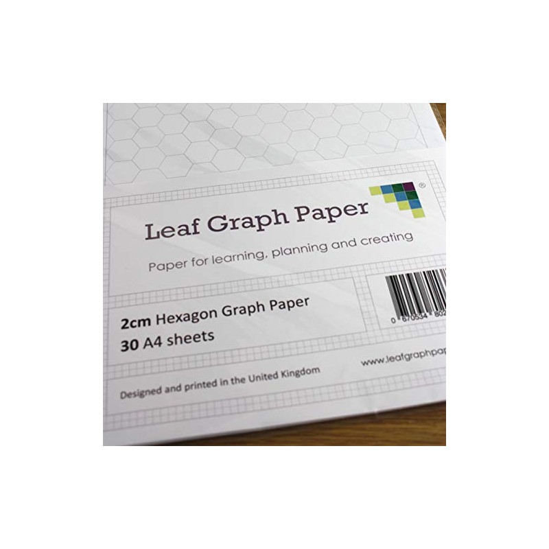 A4 Hexagon Graph Paper 20mm 2cm - 30 Loose-Leaf Sheets