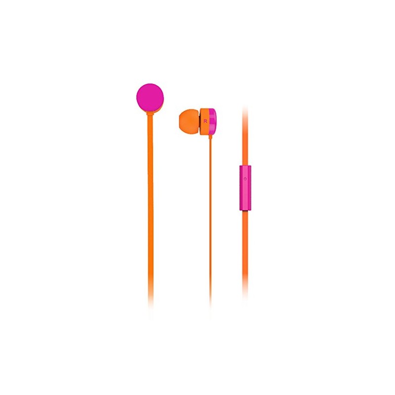 Maxell 303729 Yoyo Buds Earphones with Mic and Case Pink/orange