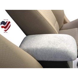 Car Console Covers Plus Made in USA Fleece Center Armrest Console Cover Designed for Jeep Cherokee Models 2000-2004 Light Gray