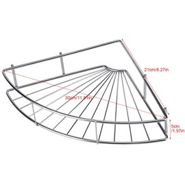 Beufee Corner Shower Caddy, 30 x 21 x 5cm Stainless Steel Bathroom Corner Shelf Vacuum Suction Cup Shower Caddy Organiser No Drill Wall Mounted Bathroom Accessories for Bathroom, Kitchen, Toilet