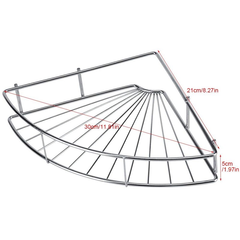 Beufee Corner Shower Caddy, 30 x 21 x 5cm Stainless