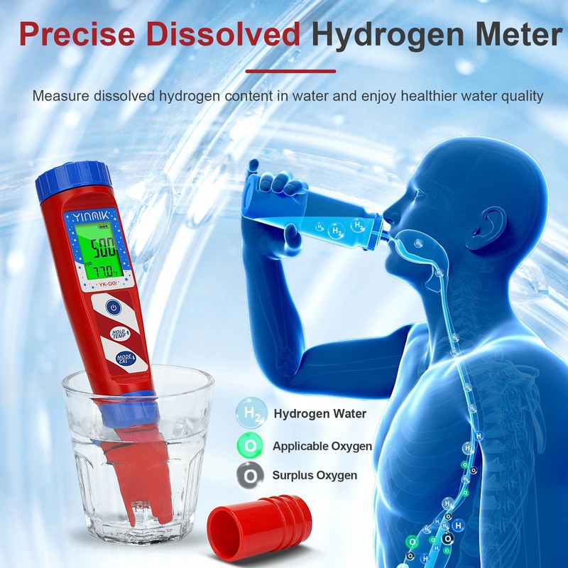 Hydrogen Water Tester, ORP Tester,YINMIK Hydrogen Tester,pH Hydrogen Meter for