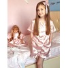 Arshiner Girls Pajamas Silk Satin Pajama Set 2 Piece Button