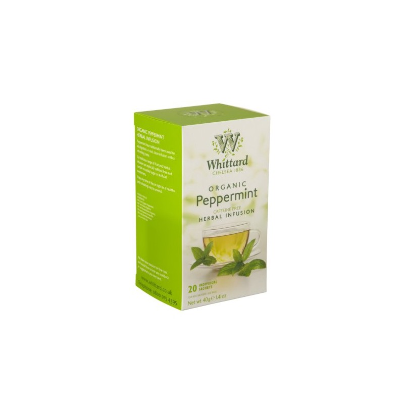 Whittard Organic Peppermint Herbal Infusion 20 Tag & Envelope Teabags