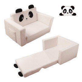 LonSEA Furniture, Panda, Baby Chair for Toddler, Toddler Bed, Convertible Sofa to Lounger - Comfy 2-in-1 Flip Open Couch/Sleeper for Kids, Kids Couch,Toddler Couch,White