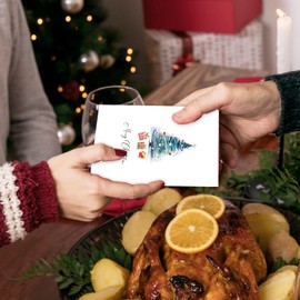 GRADESIN 24 Pack Christmas Cards Bulk with Envelopes & Stickers, Watercolor Merry Christmas Cards Blank Holiday New Years Cards 4"x 6", 6 Assorted Designs