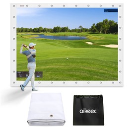 aikeec Golf Simulator Impact Screen: Ultra Clear Golf Impact Screen for Indoor Golf Training, 10 ft x 8.5 ft Impact Screen for Home Projector Practice with 38 pcs Grommet Holes