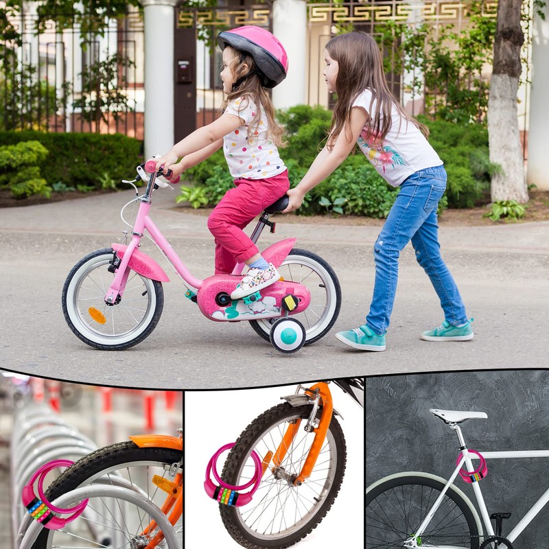 IDEALUX Bike Lock Cable, Bicycle Cable Lock with 4 Digit
