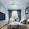 ElegLumi White Blue Capiz Shell Ceiling Light, Capiz Shell Chandeliers