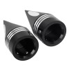Unbranded Black Cut Spike Front Axle Nut Covers For Harley