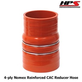 HPS CAC-350-400-HOT Silicone High Temperature 4-ply Aramid Reinforced Charge Air Cooler CAC Hose Hot Side, 100 PSI Maximum Pressure, 6" Length, 3-1/2" > 4" ID, Orange