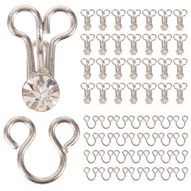 NUOBESTY 20pcs Eye Latch Set Decorative Sewing Metal Hook Fasteners for Corset Bra Skirt Dress Pants Clothing DIY
