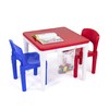 Humble Crew, White/Blue/Red Kids 2-in-1 Plastic Building Blocks-Compatible Activity Table